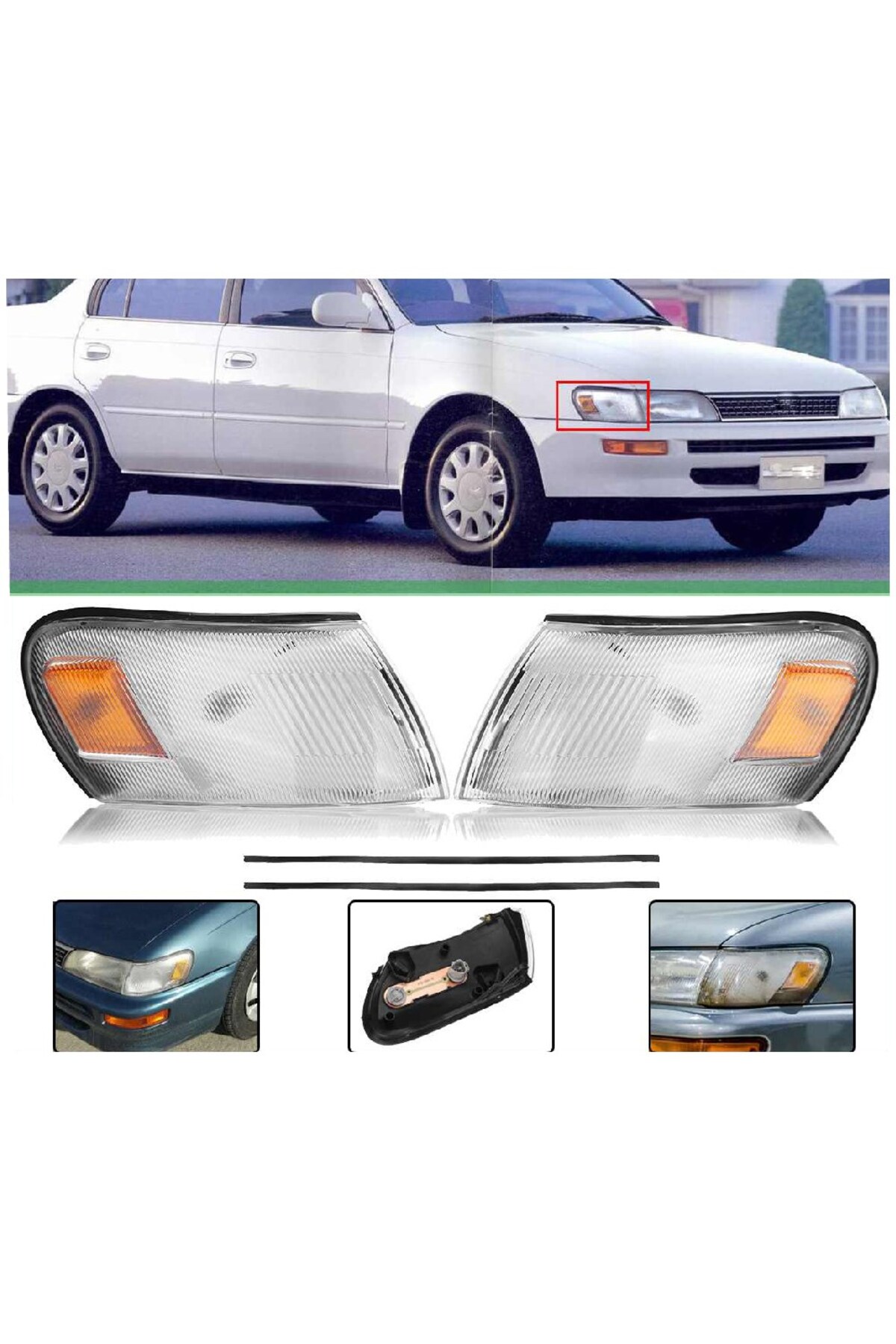 NS Nilser Auto Parts Toyota Corolla AE100 Ön Sağ-Sol Takım Sinyal Sarı 1993-1995