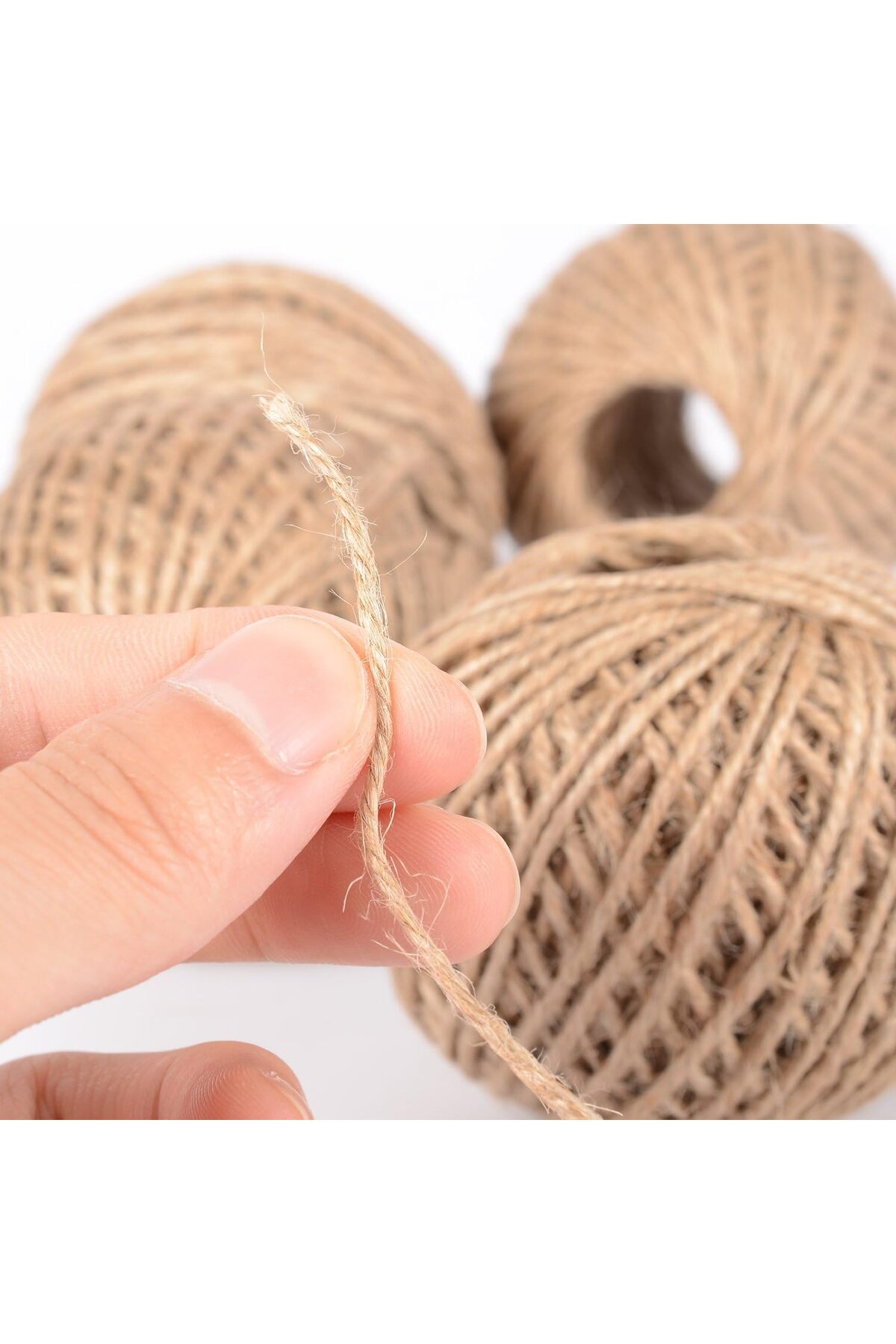 Dekals Naturel Doğal İp Süsleme Dekorasyon İpi Hasır Kendir İpi Keten İpi Kırnap Çuval İp 100 Metre