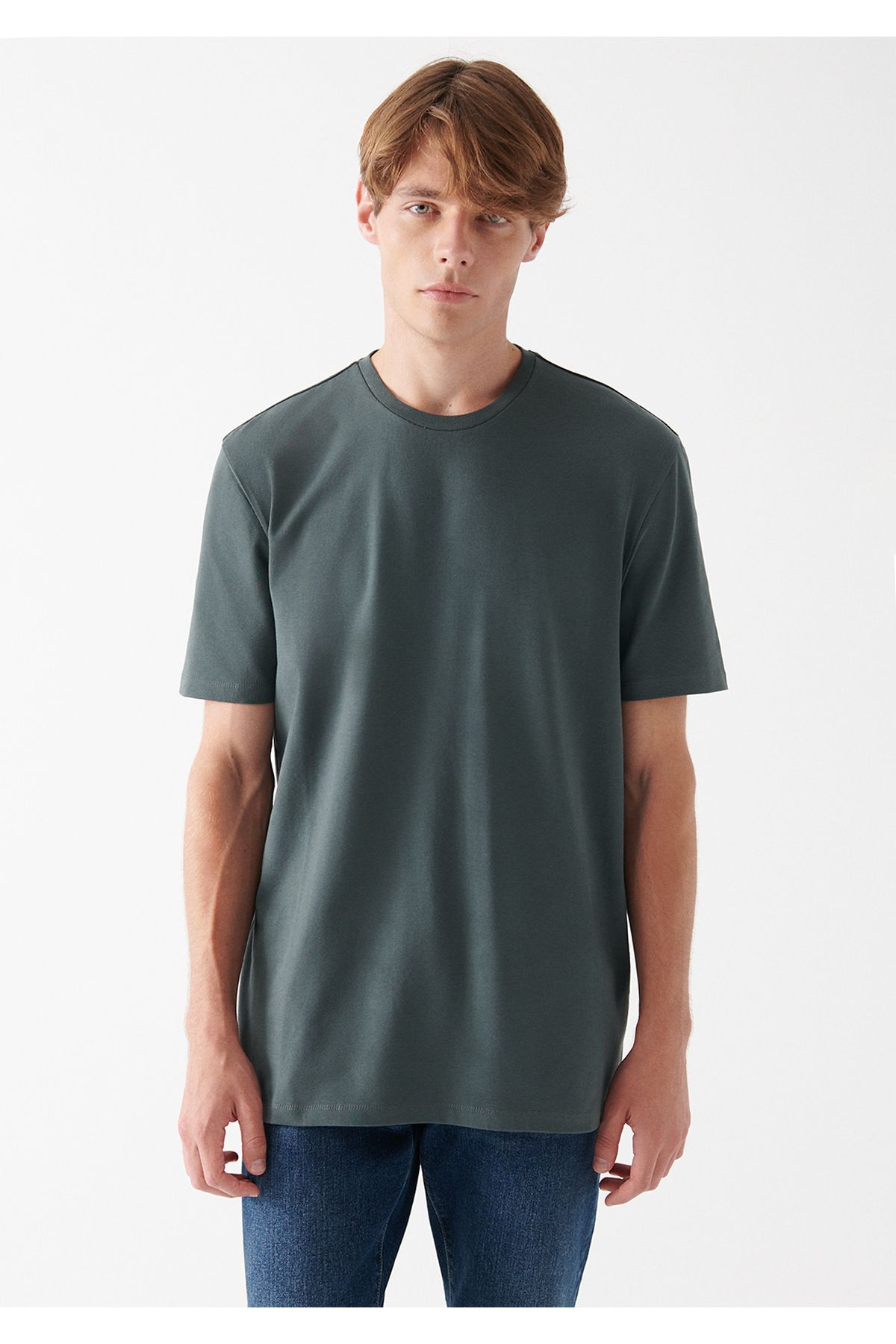 Mavi تی شرت پایه سبز نفتی مناسب / برش معمولی 0610252-71598