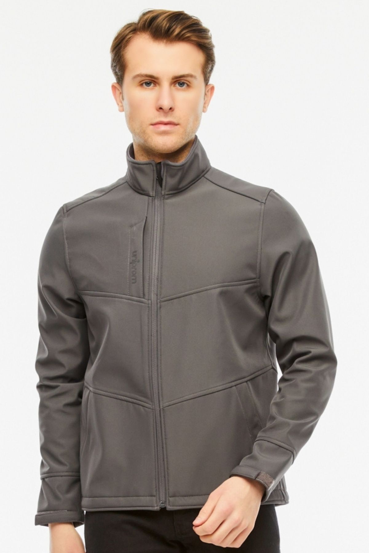 Uniprom معطف سوفتشيل من الصوف المقاوم للماء والريا...