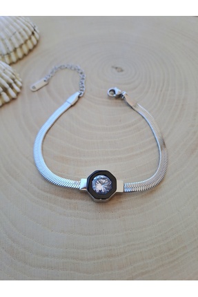 DaliShop Taşlı Çelik İtalyan Zincir Bileklik