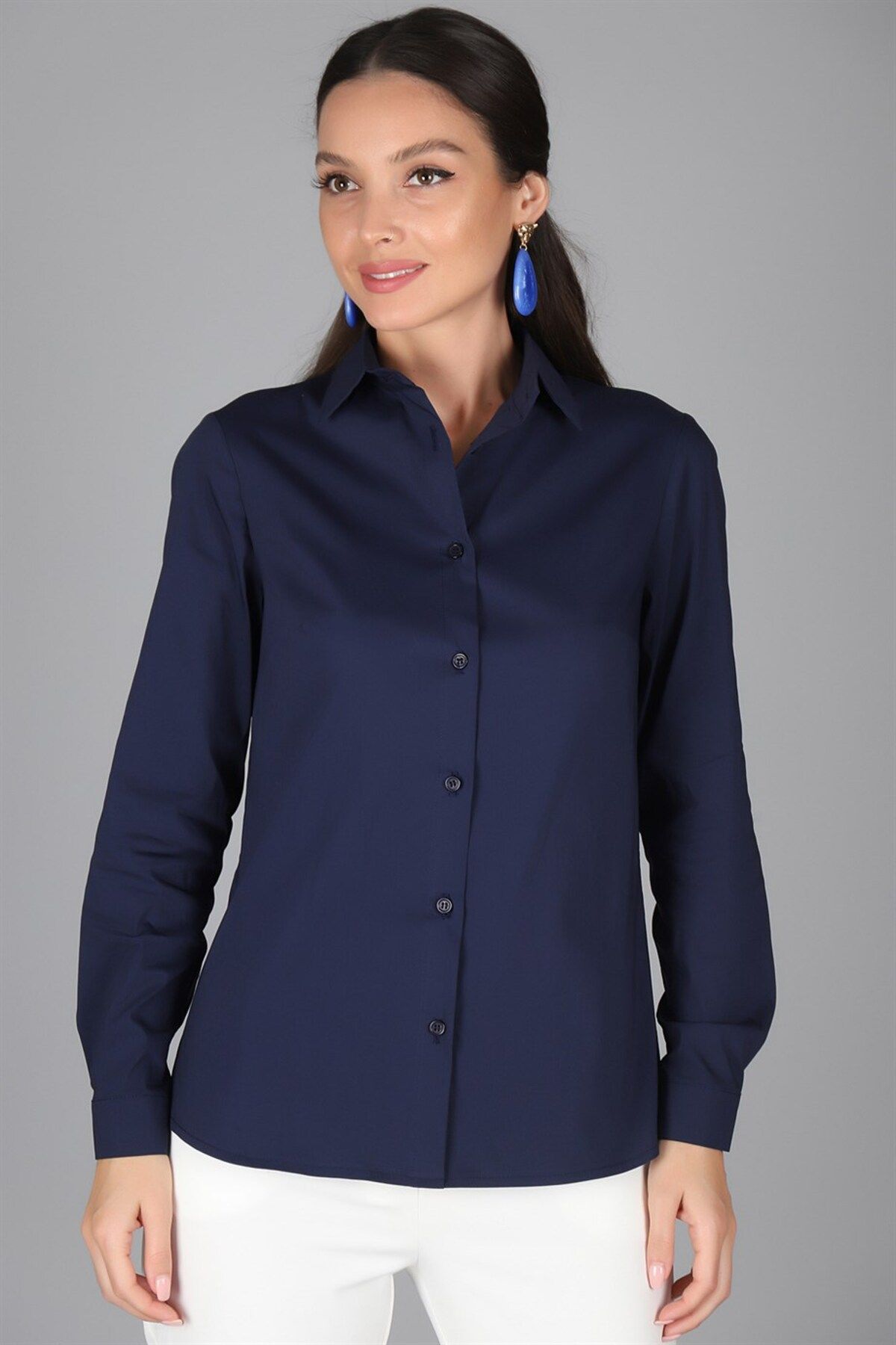 Dark blue shirt on sale women