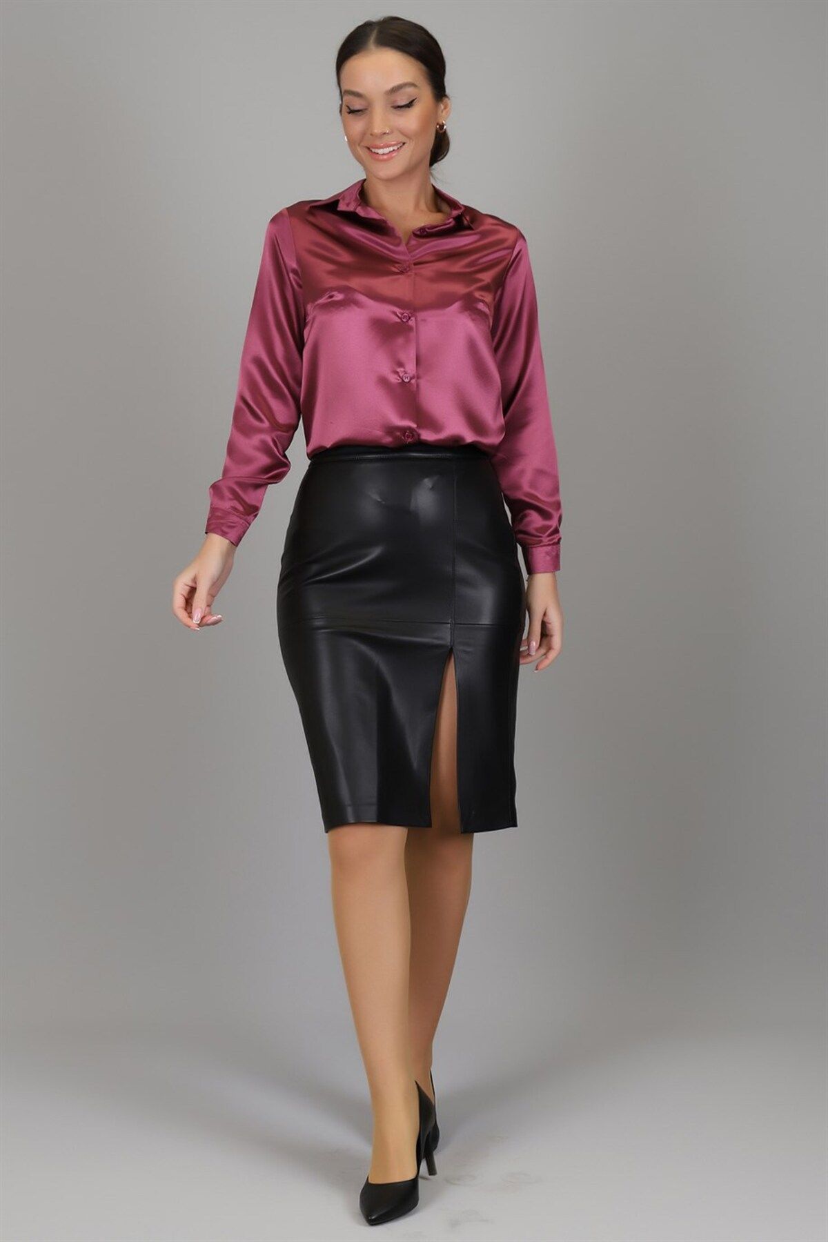 Pencil skirt dress satin online