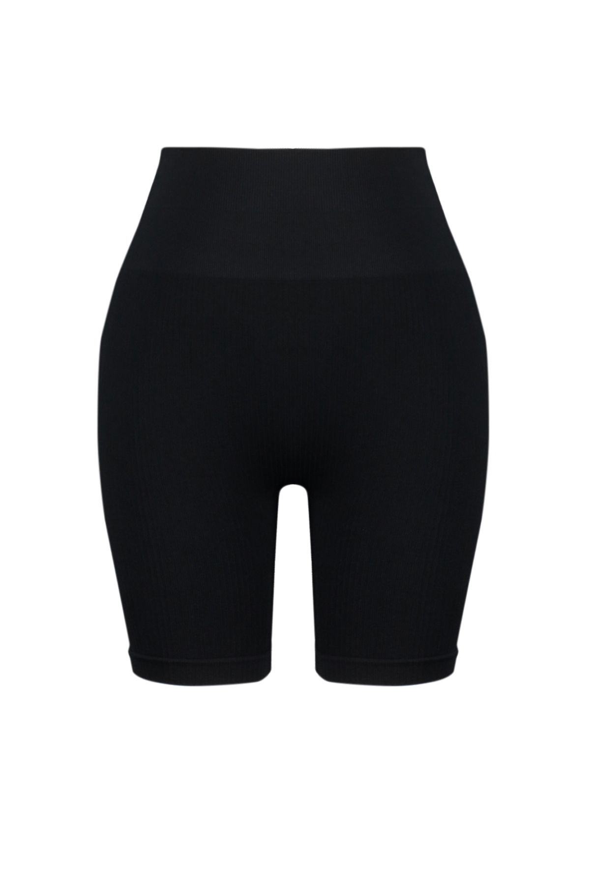 Trendyol Collection-Czarne bezszwowe/bezszwowe spodenki sportowe z dzianiny push-up/krótkie legginsy THMSS24TY00008 9