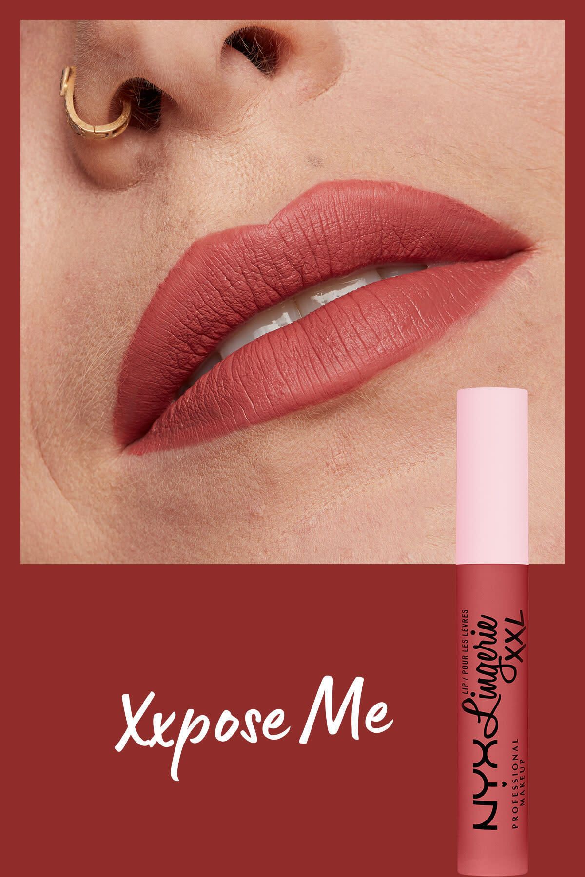 NYX Professional Makeup مایع مات رژ لب رژ لب بزرگ‌تر Lip Lingerie XXL Matte Lipstick XXPose Me