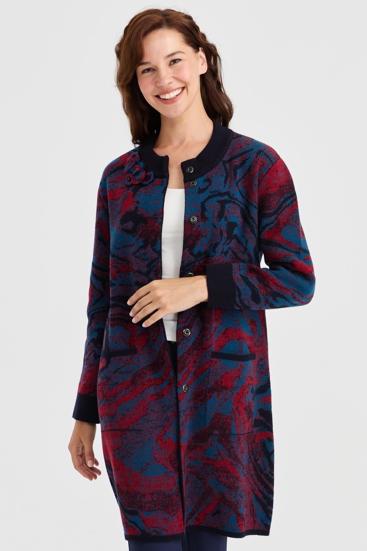 Patterned wool discount coat