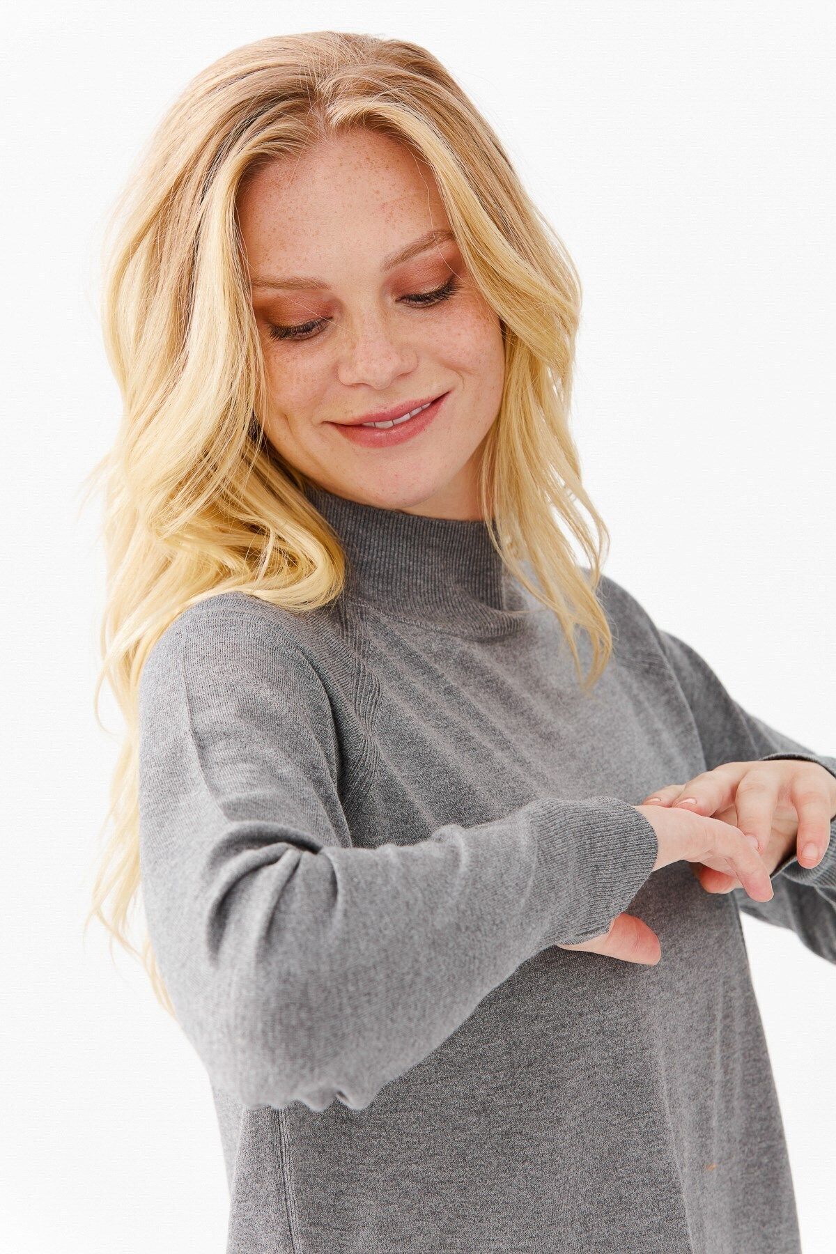 Turtleneck sweater hot sale with side slits