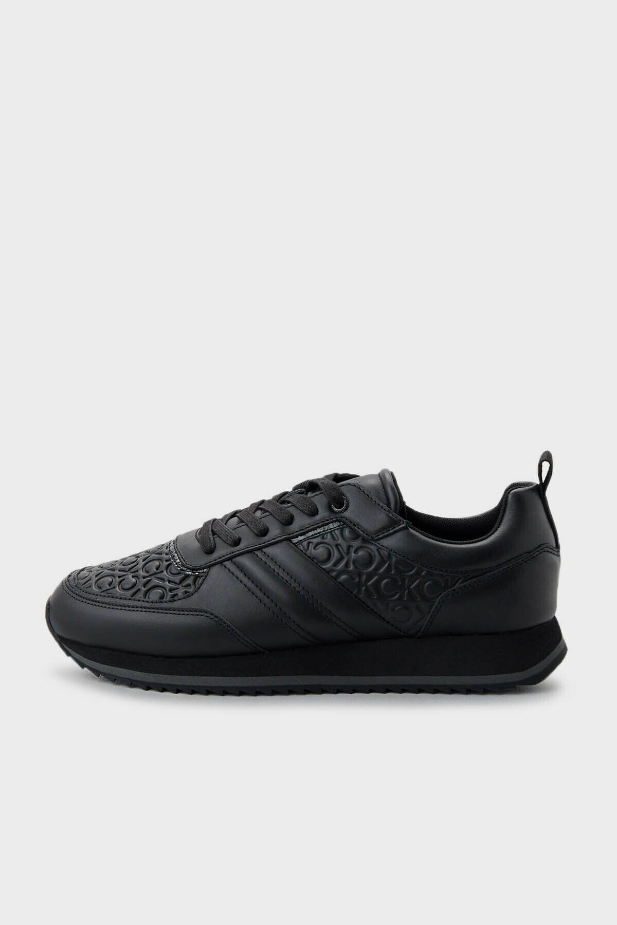 Calvin Klein Logo Leather Sneaker Shoes HM0HM012590GM Men s SHOES
