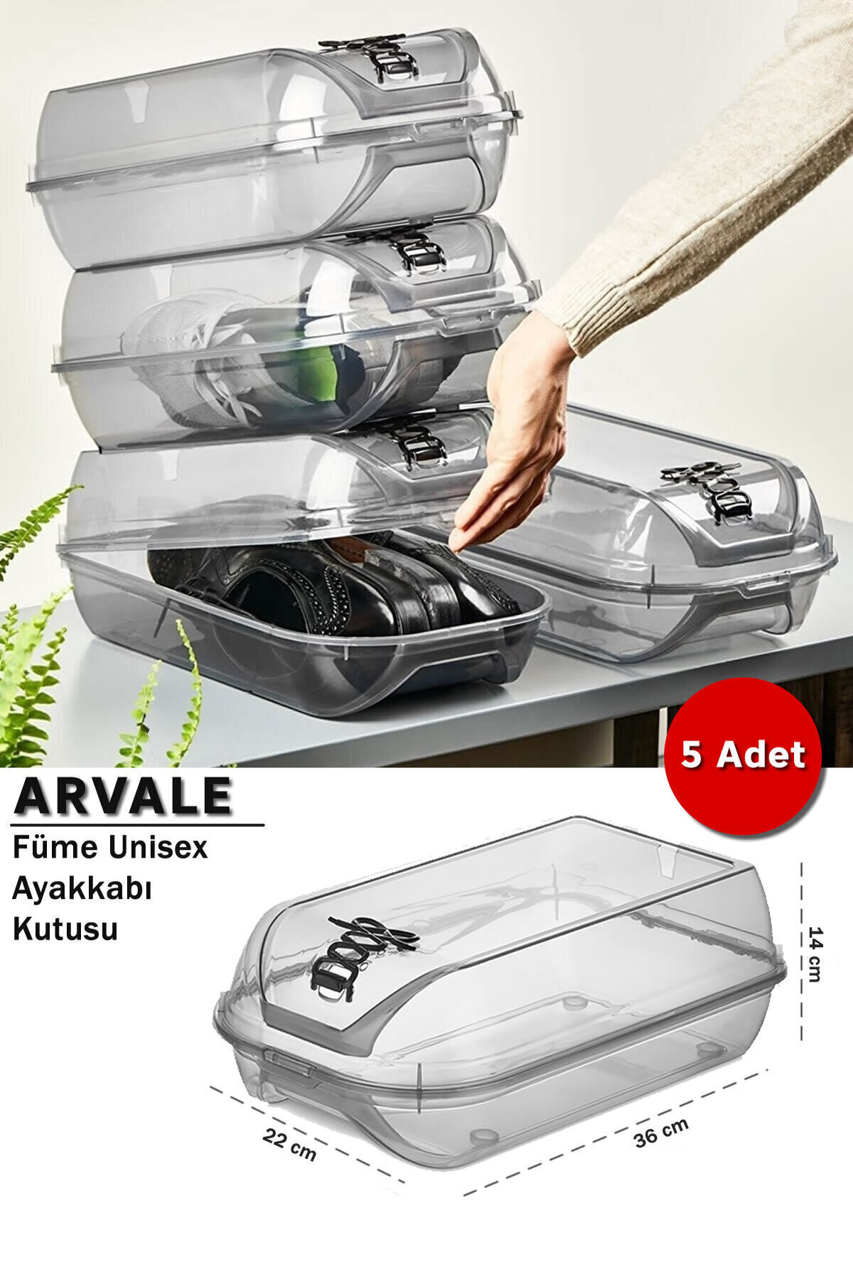 ARVALE Hava Alan F me Kilit Kapak Unisex Ayakkab Saklama Kutusu arvale-hava-alan-f-me-kilit-kapak-unisex-ayakkab-saklama-kutusu