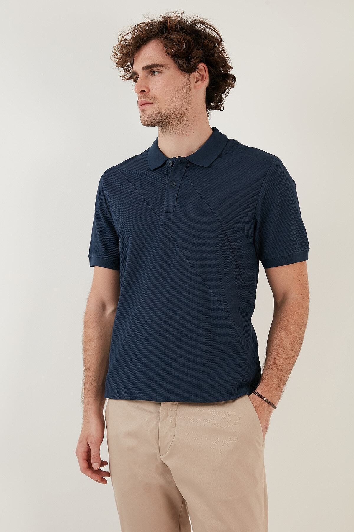 Buratti Cotton Regular Fit Buttoned Men s Polo Collar T Shirt