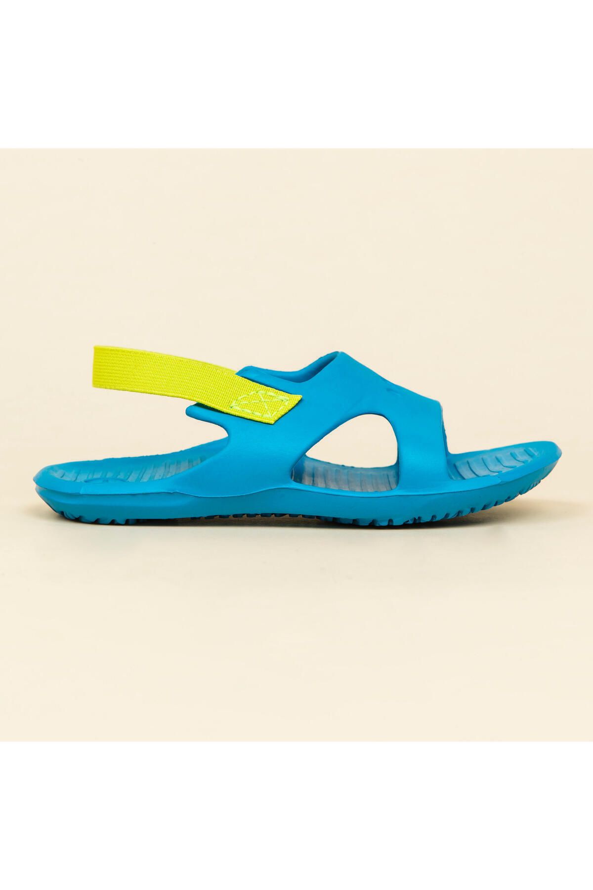 Decathlon Nabaiji ocuk Havuz Sandaleti Mavi Ye il Slap 100