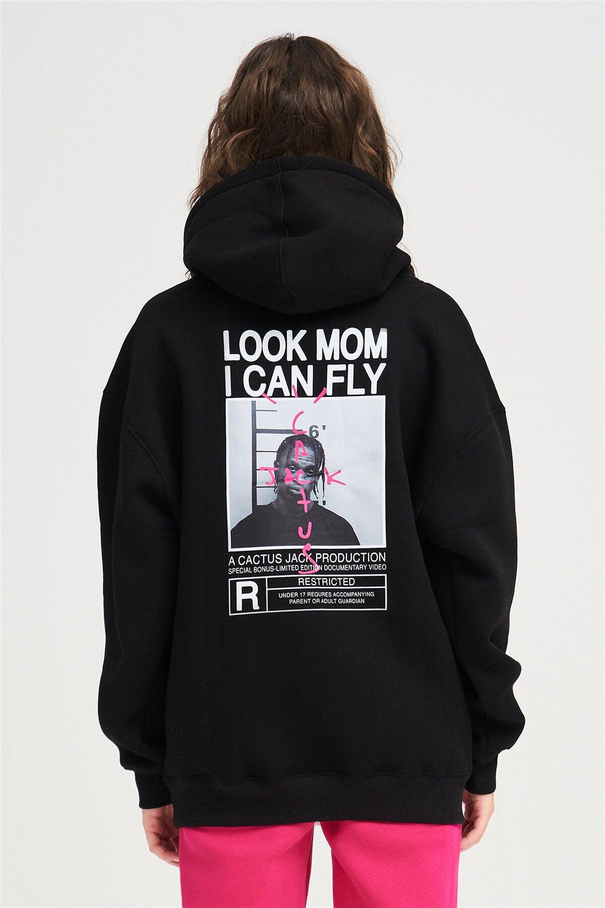 Trendiz Unisex Look Mom I Can Fly Siyah Sweatshirt Hoodie Fiyat