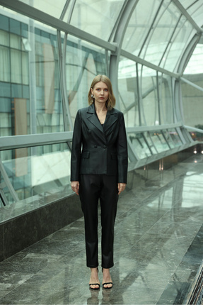 Oilemaperla Kısa Blazer Deri Ceket