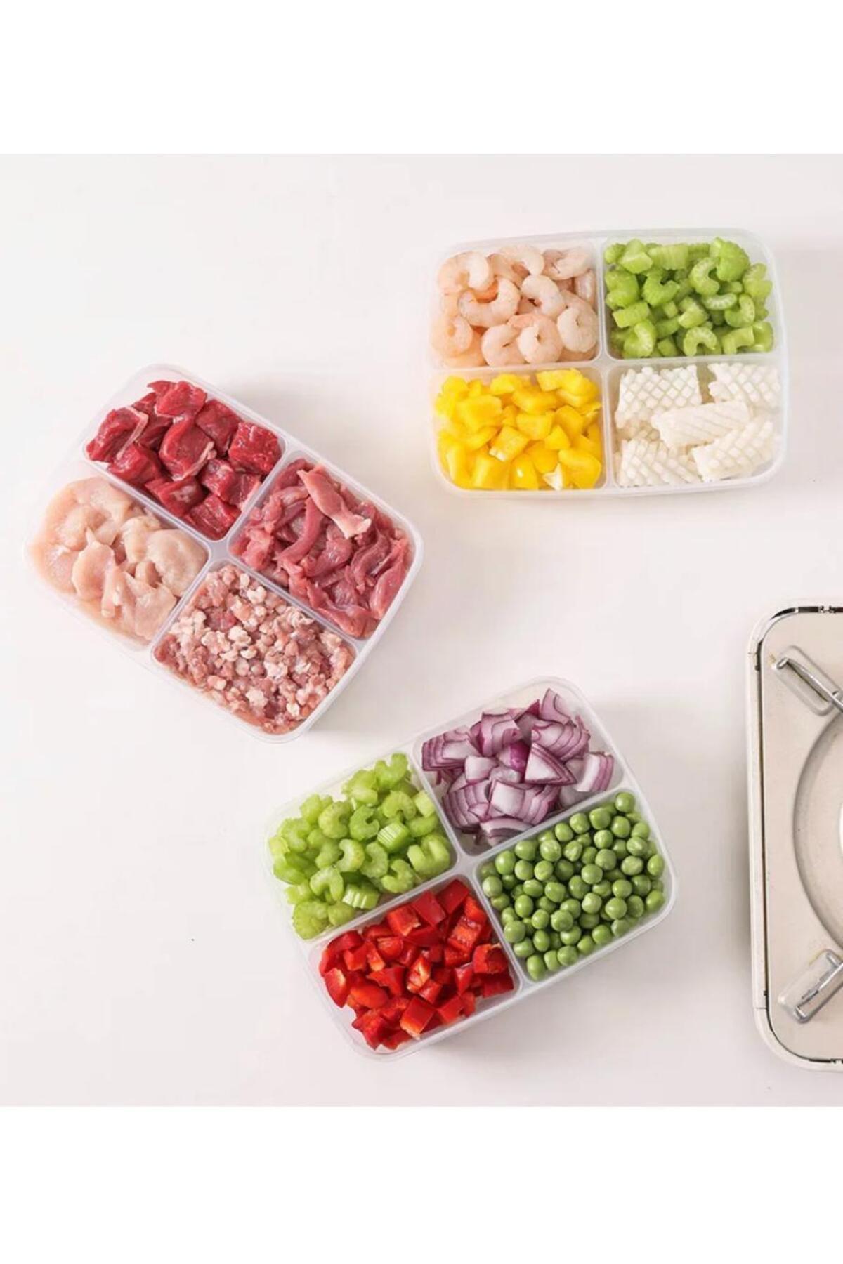 Bayev-12-Piece Storage Set (8 PCS 400 ML) (4 PCS 1000 ML) 4-Compartment Food Portion Storage Container 5