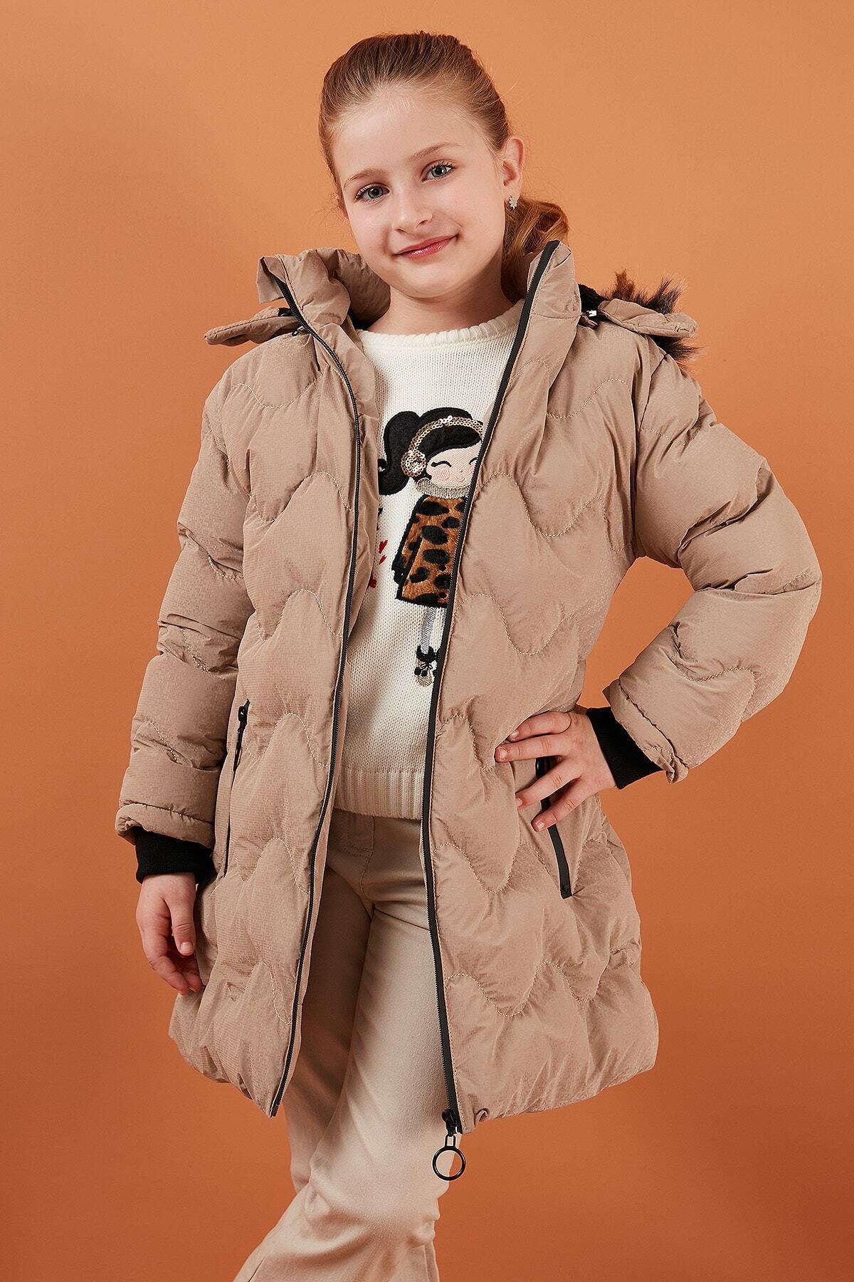 Fur lined clearance girls coat