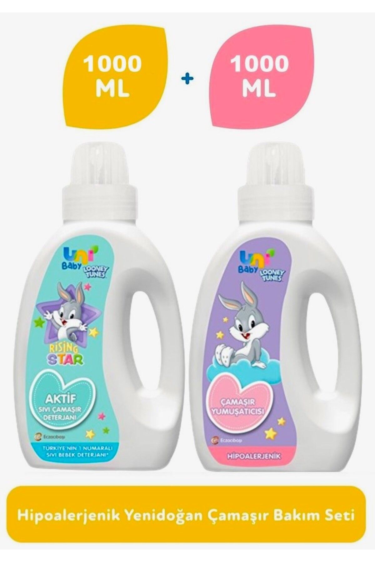 Uni Baby Çamaşır Deterjanı ( Alkol, Paraben, Boya Yok ) 1000ml + Yumuşatıcı 1000ml