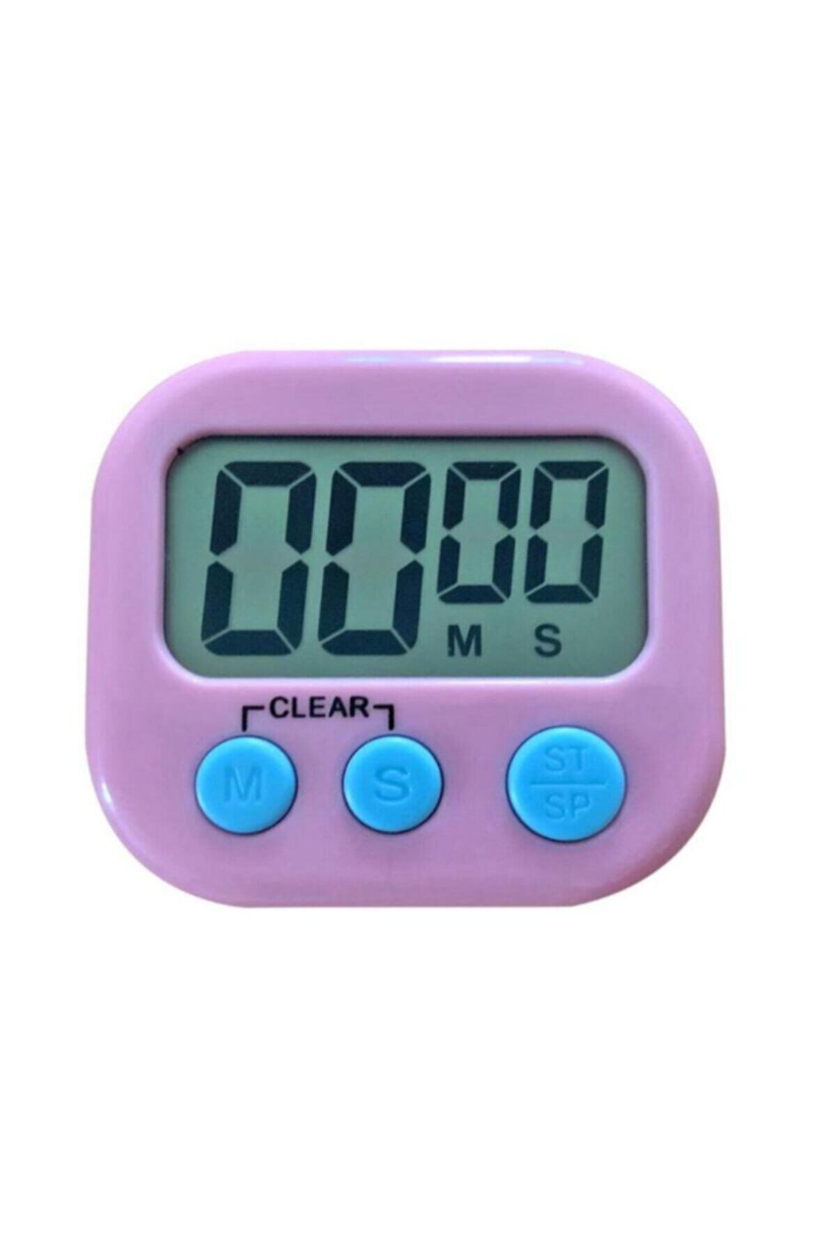 Genel Markalar Pembe Dijital Ekranlı Alarmlı Mıknatıslı Ayaklı Mutfak Zamanlayıcı Fırın Timer