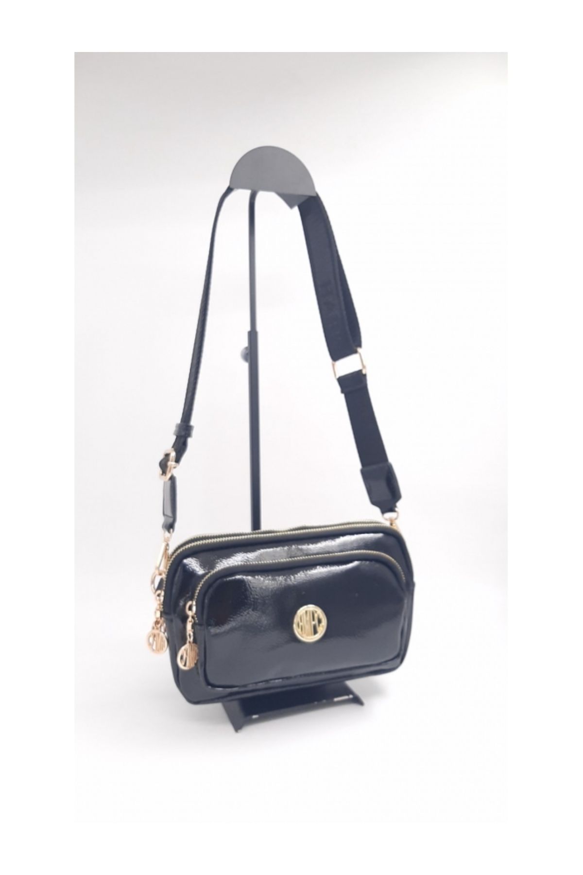 Harvey Miller Polo Club Shoulder Bag Black Plain