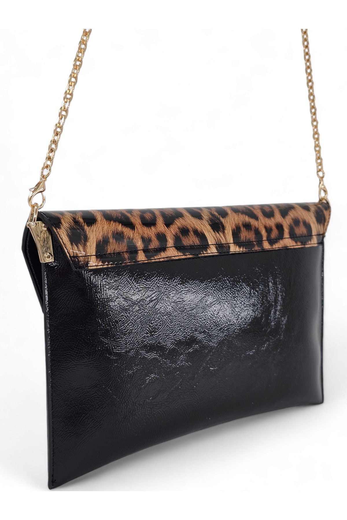 Leopard print patent best sale clutch bag