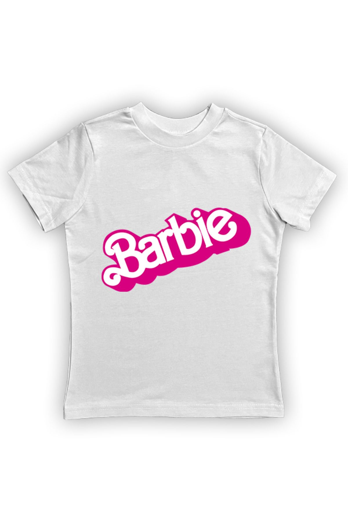 Barbie baskılı pamuklu penye kumaş yazlık çocuk tişört TYCFDQQCDN170699987910699