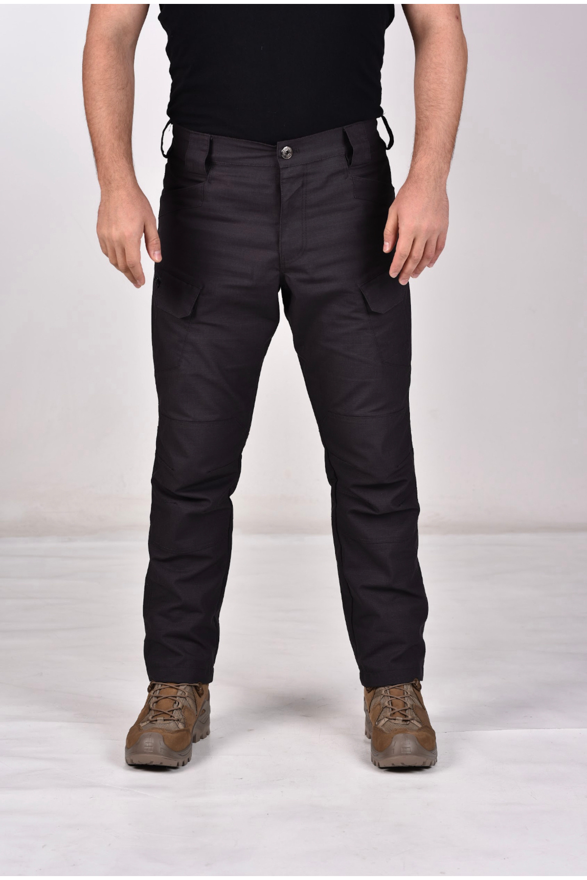 Genel Markalar Erkek Siyah Likralı Ripstop Outdoor  Pantolon