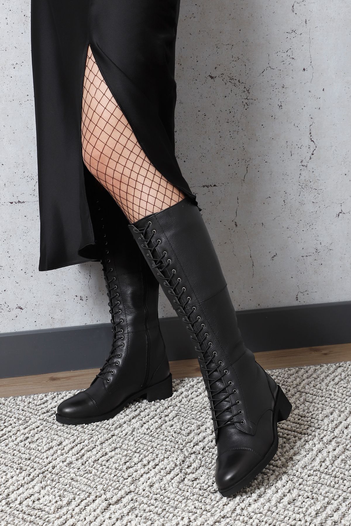 Rubber sole online high heel boots