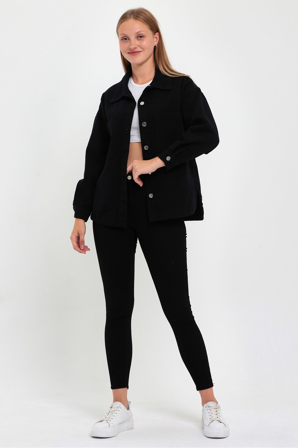 Rodi-Women's Front Double Pocket Gabardine Jacket Rd24kb020192 2