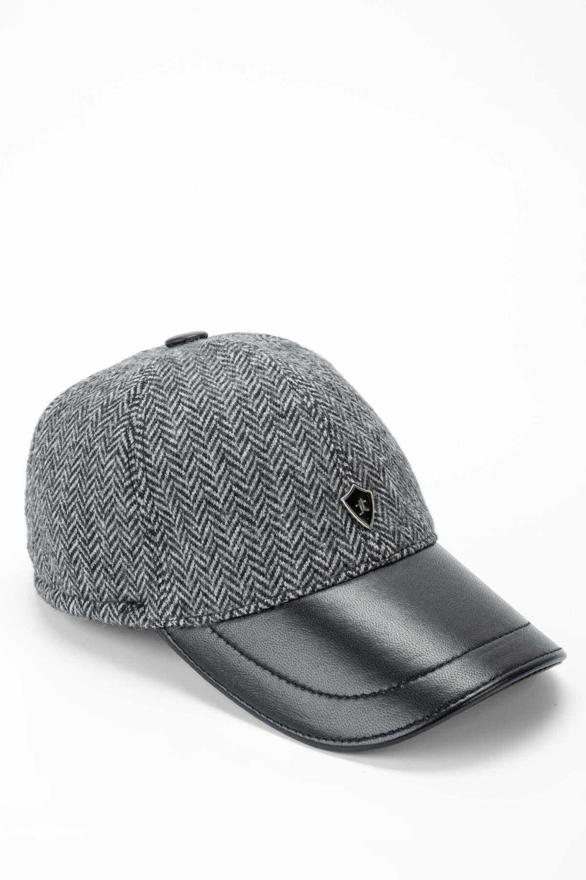 تامر تانجا کلاه بافتنی مردانه از جنس چرم مصنوعی و به رنگ خاکستری