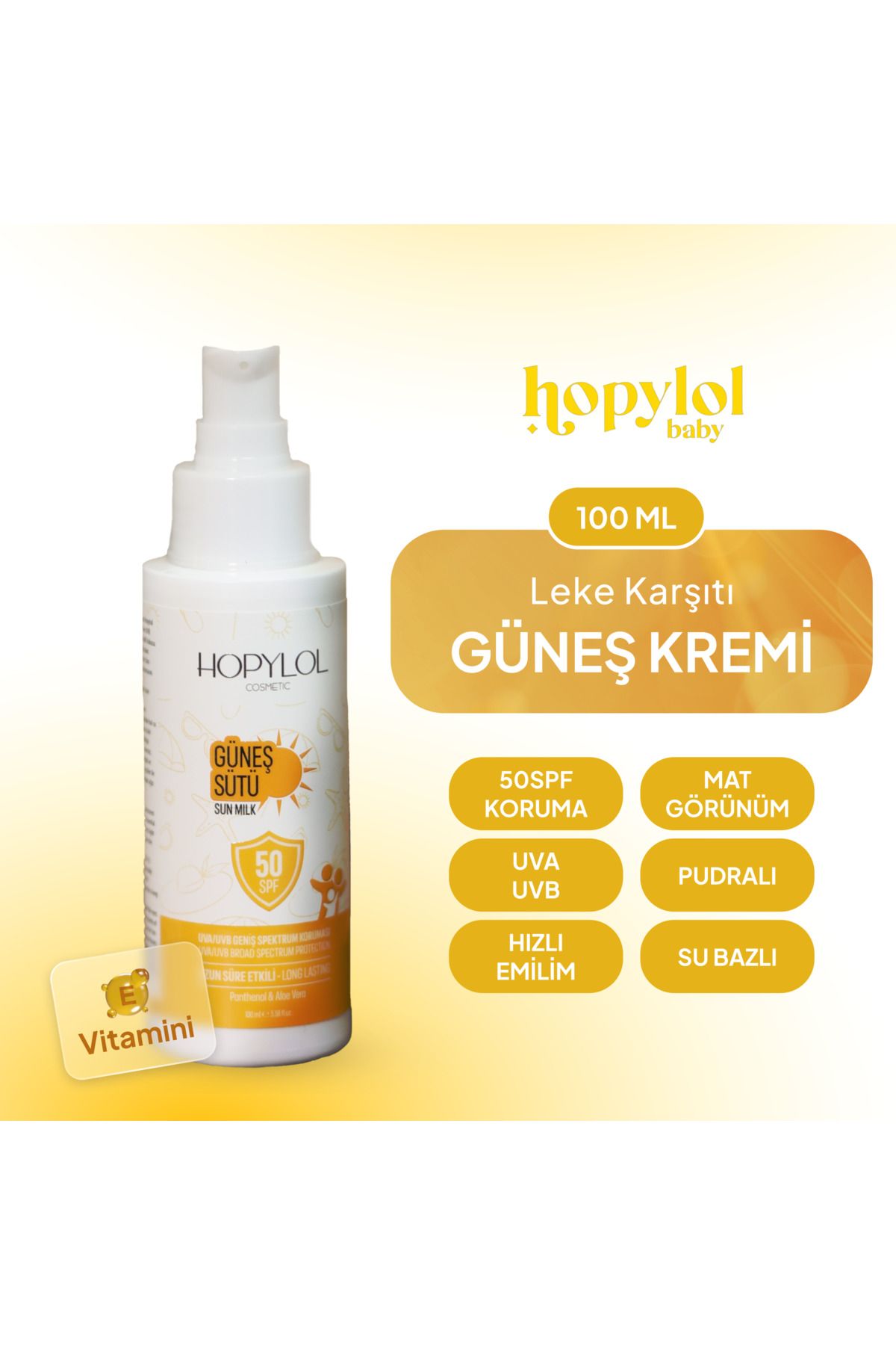 50+15 Spf Faktör Yüksek Korumalı ve Leke Karşıtı Güneş Sütü 100ml