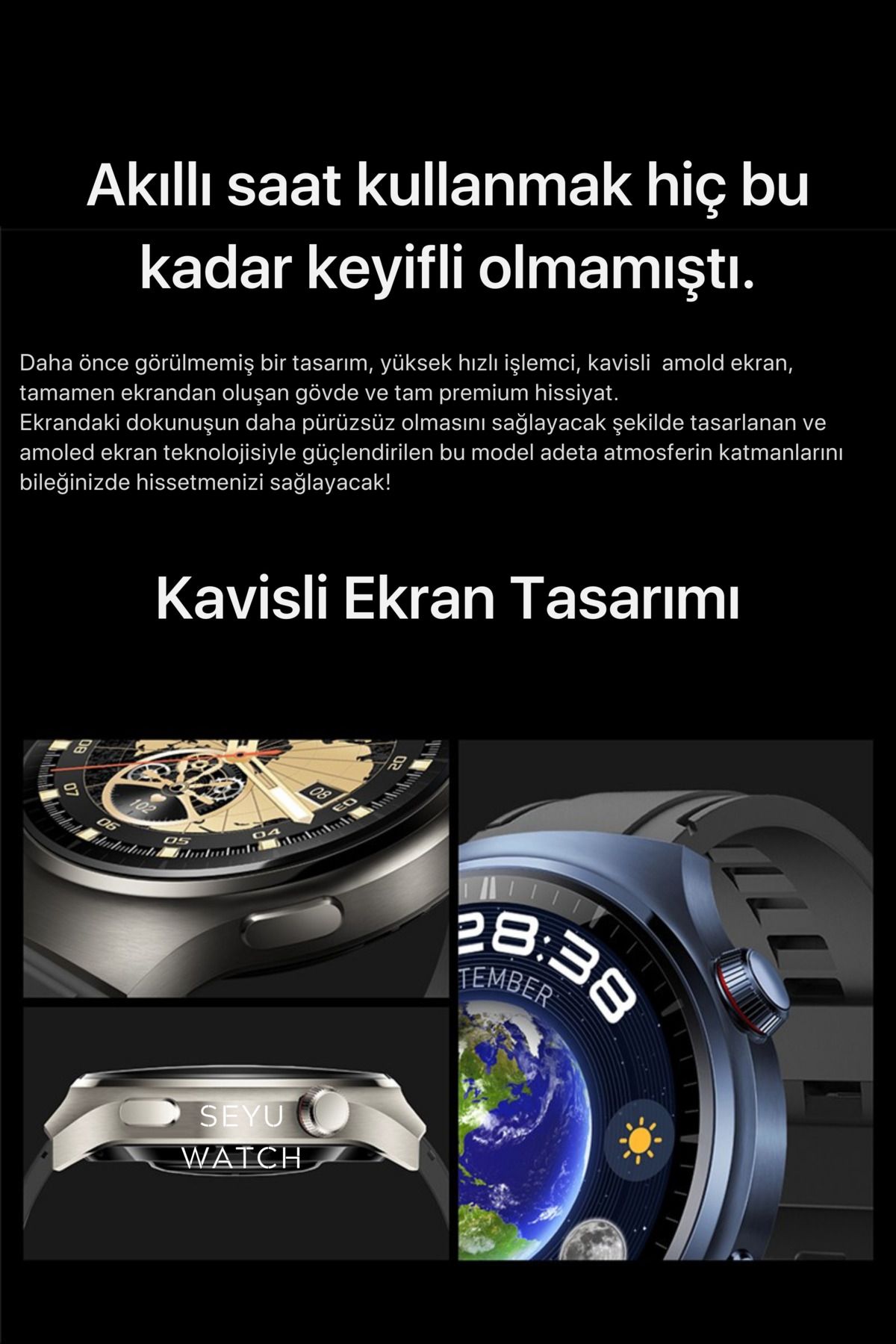Watch Pro Hero 8 Amoled Akıllı Saat Tüm Telefonlara Uyumlu Smartwatch