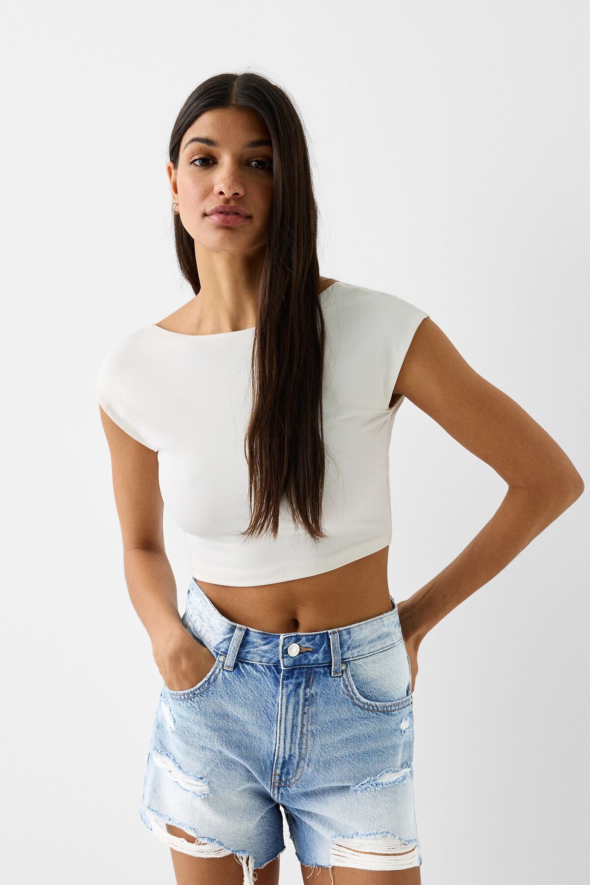 Cropped short jeans cheap