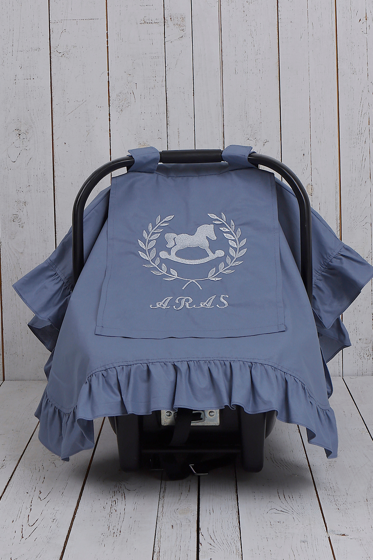 JUNİPERUS Fırfırlı Kişiye Özel Nakışlı Puset Örtüsü fotoğrafı 3 (önizleme)