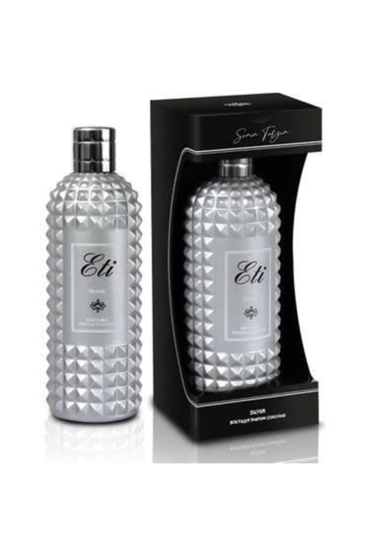 بطری شیشه ای بوتیک ادکلن (نقره ای) با جعبه 300 میلی لیتری Eti