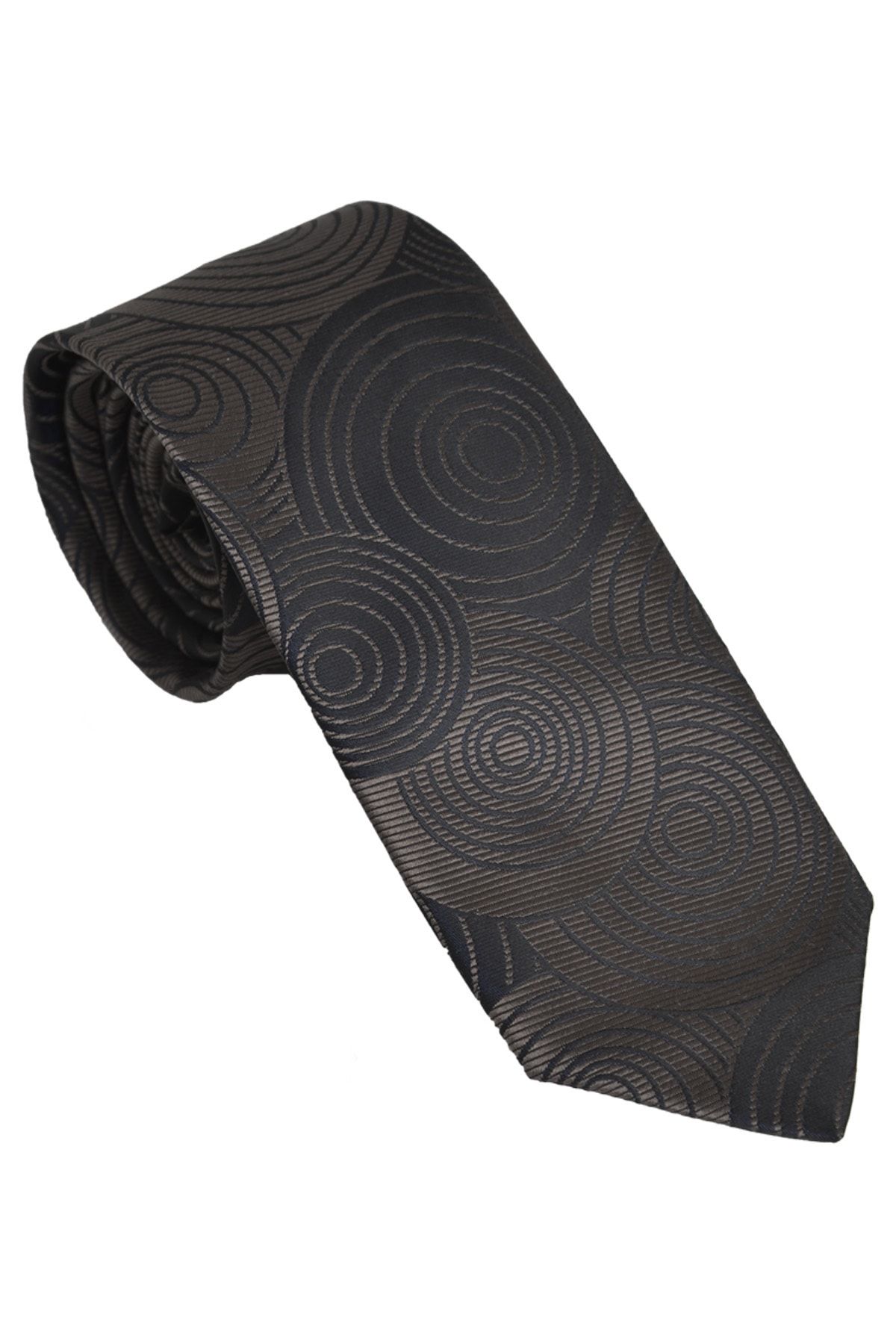 Brianze-Geometric Pattern Mink Tie with Handkerchief 2