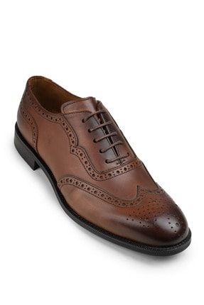 Hakiki Deri Taba Rengi Vintage Klasik Erkek Ayakkabı 01676MTBAM01