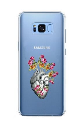 Samsung Galaxy S8 Çiçek Açan Kalp Şeffaf Telefon Kılıfı DFCASE681-Samsung-Galaxy-S8