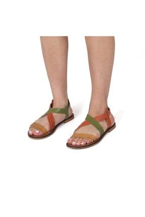 Kadın Taba Hakiki Deri Parmak Arası Sandalet nunu1000