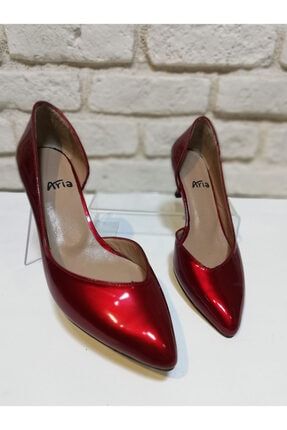 Kadın Kırmızı Aria Metalık Rugan Kucuk Topuk Ayakkabı AR1604201