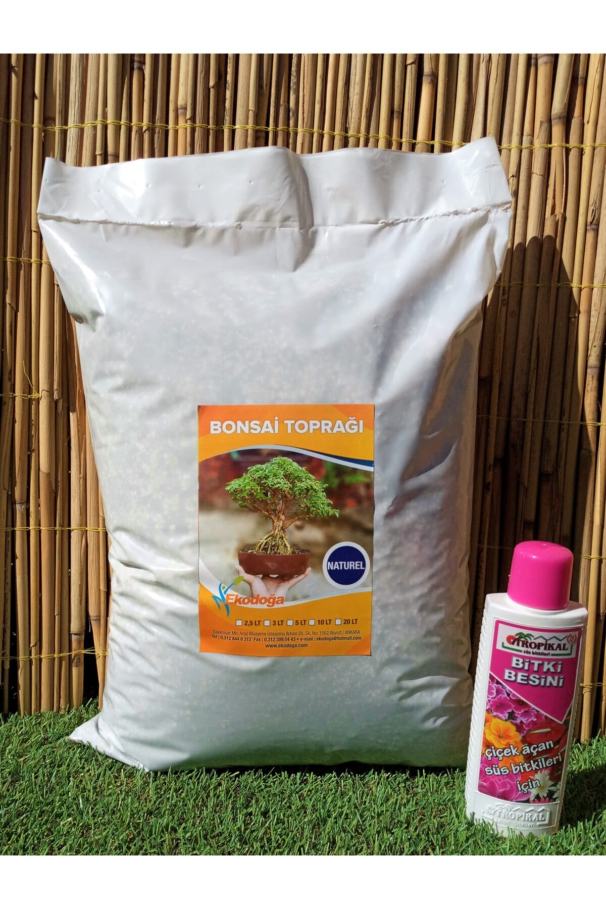 Bonsai Toprağı 10 lt+ Bitki Besini 225 ml 2'li 2