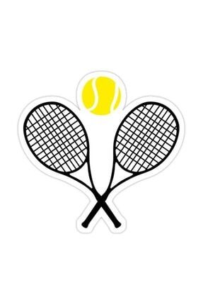 Tenis - Tenis Raketi Ve Topu Sticker Araba Oto Arma Duvar Sticker Ev Dekoratif Çıkartma 15 cm X68S3212