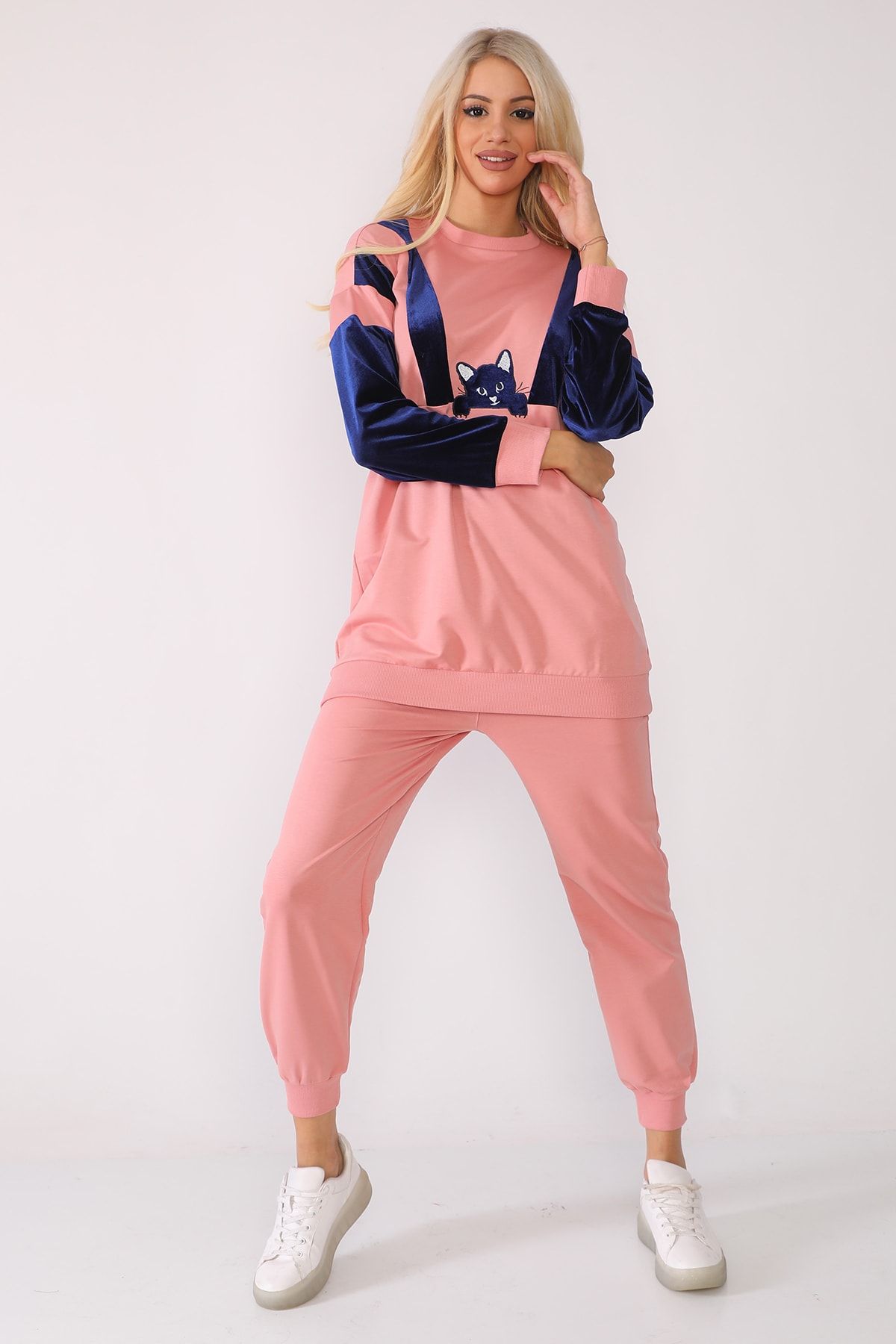 Pink velvet tracksuit womens outlet
