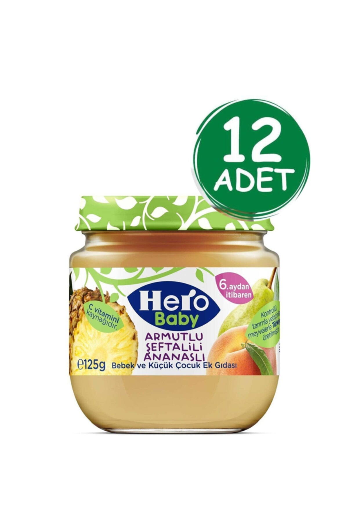 Hero Baby Armut Şeftali Ve Ananas Püreli Kavanoz Mama 125g 6 Adet