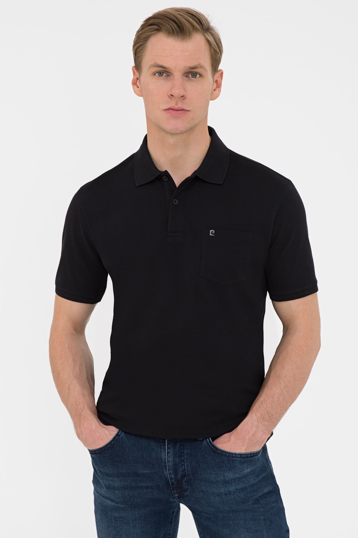 Pierre Cardin Siyah Regular Fit Basic Polo Yaka T-Shirt