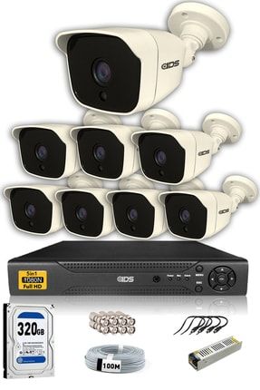 8 Kameralı Set - 5mp Sony Lensli Full Hd Gece Görüşlü Güvenlik Kamerası Sistemi - Cepten Izle DS-2025HDSET8