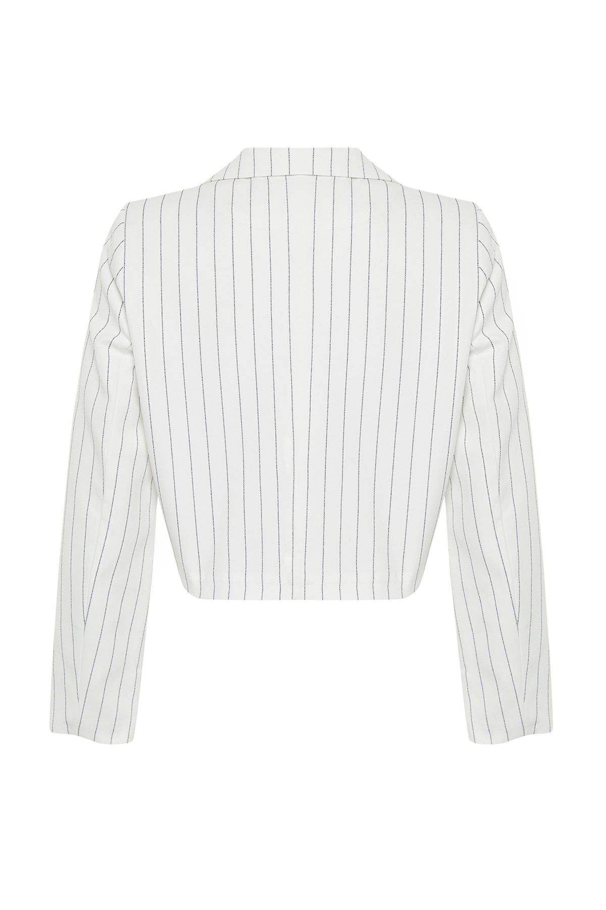 Trendyol Collection-Ecrufarbene, kurze Blazerjacke aus Webstoff mit Streifenmuster TWOSS23BC00029 13