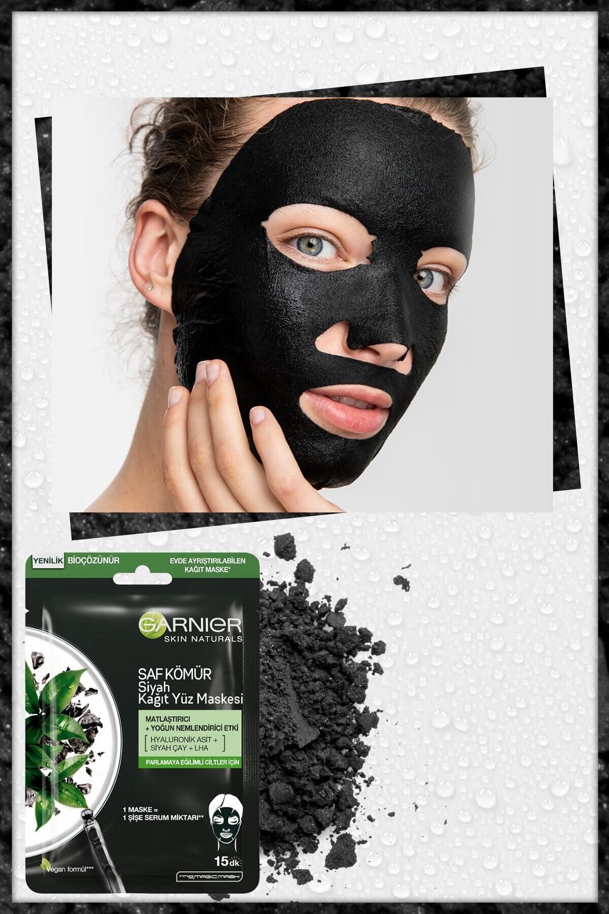 Garnier ماسک صورت طبیعی با برگه های کاغذی چای سیاه