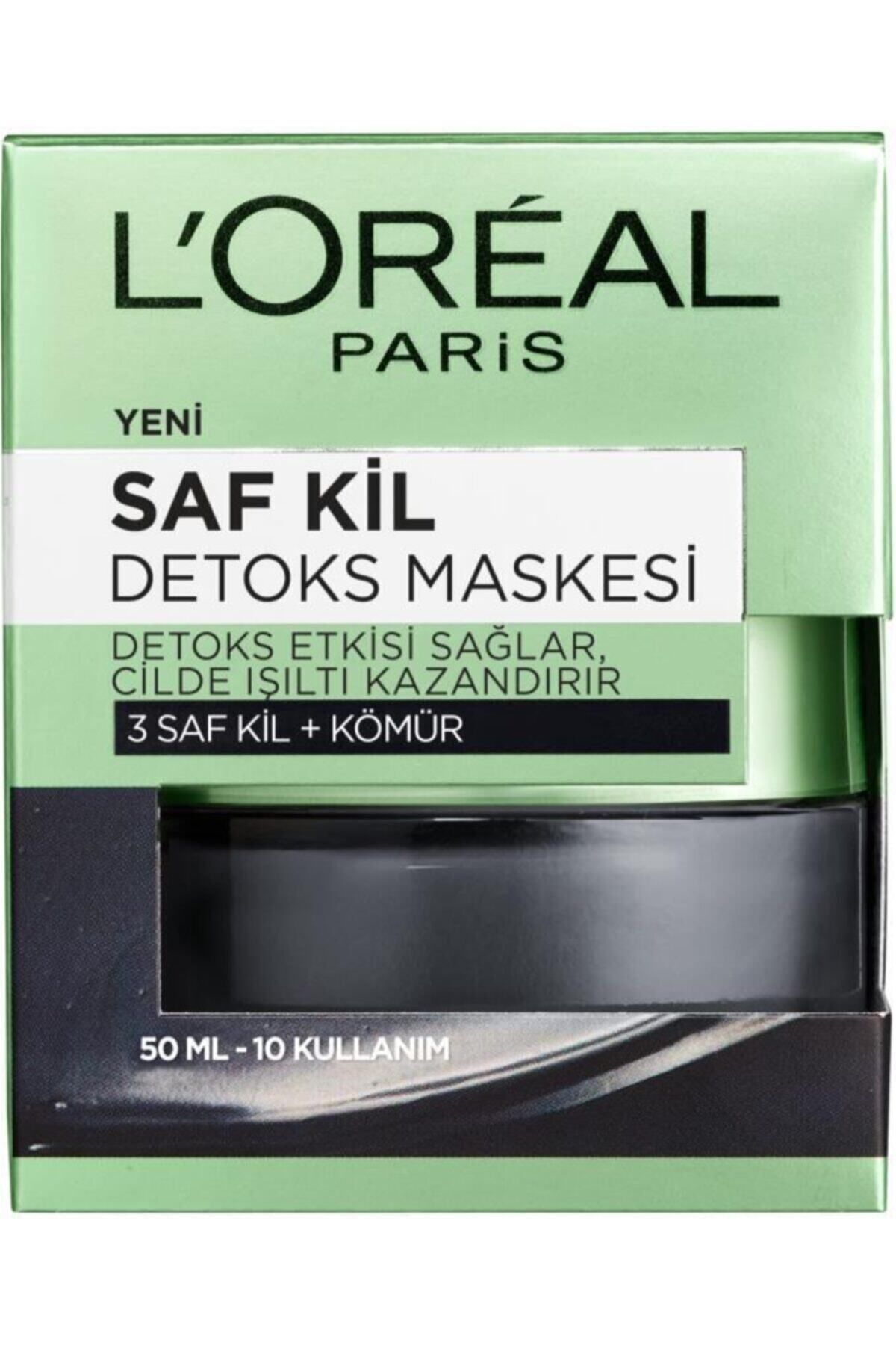 L'Oreal Paris ماسک تصفیه کننده خاک رس خالص 50 میلی لیتر و پیلینگ قندی علیه چربی سیاه دانه کیوی