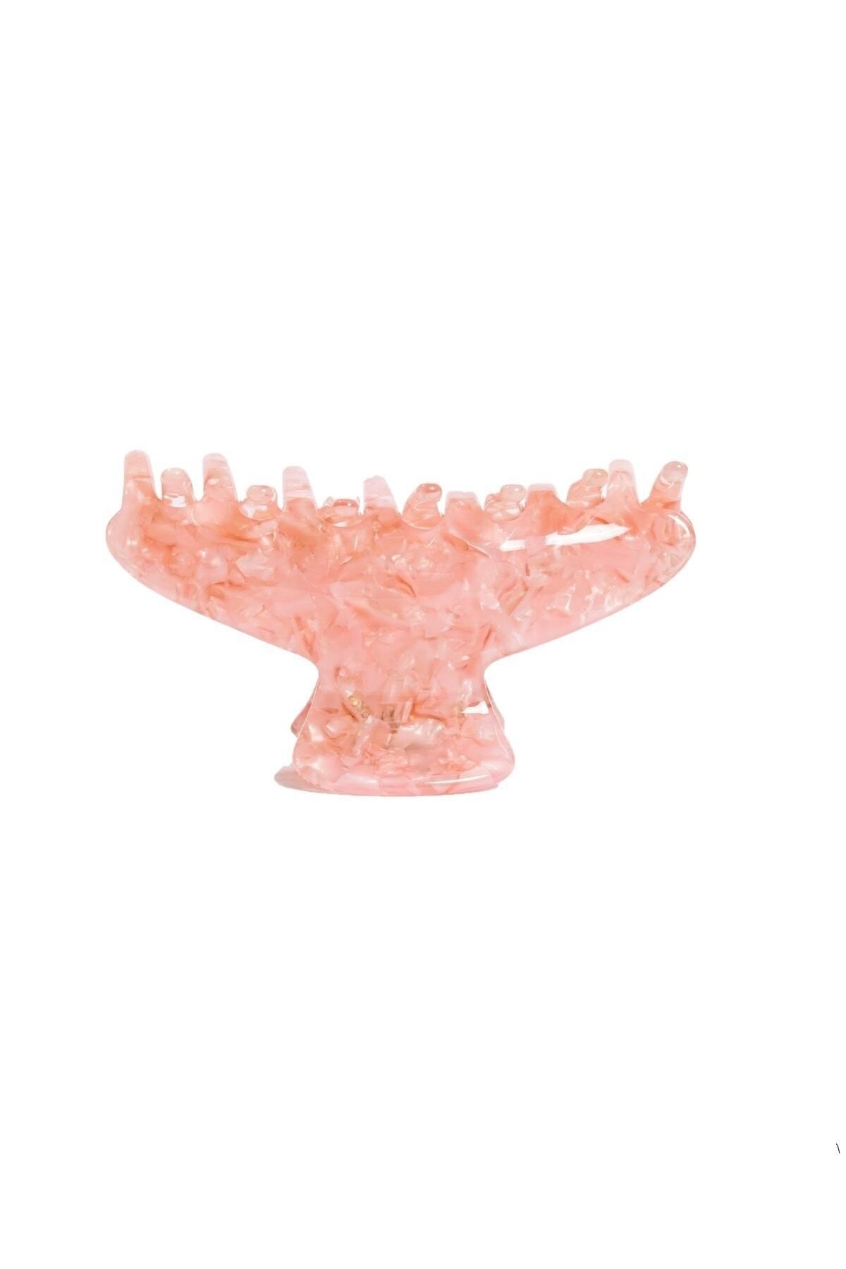 Roberta Lorenz-Pink Marble Patterned Latch Buckle 8 Cm, High Quality Acetate Material 3