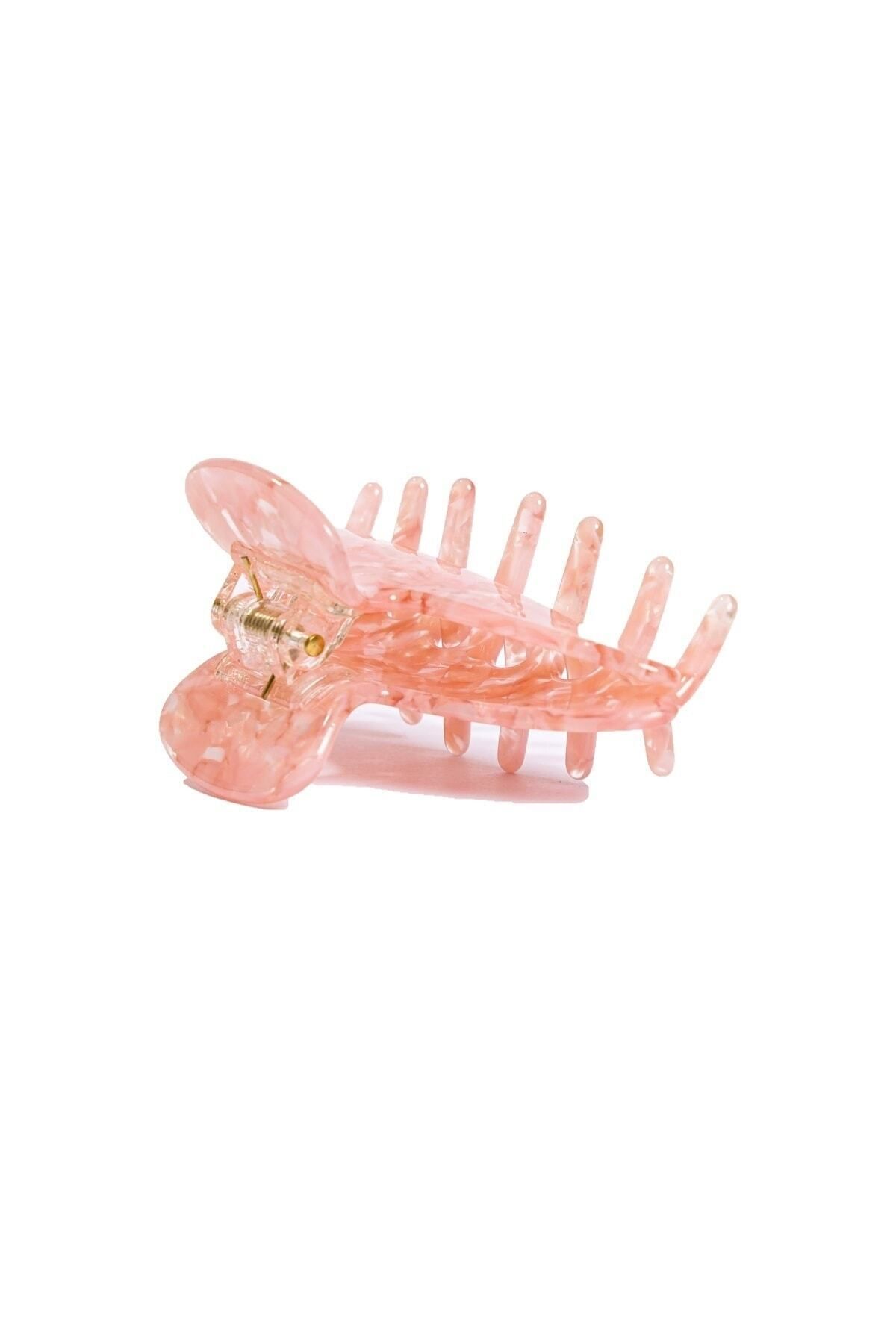 Roberta Lorenz-Pink Marble Patterned Latch Buckle 8 Cm, High Quality Acetate Material 2