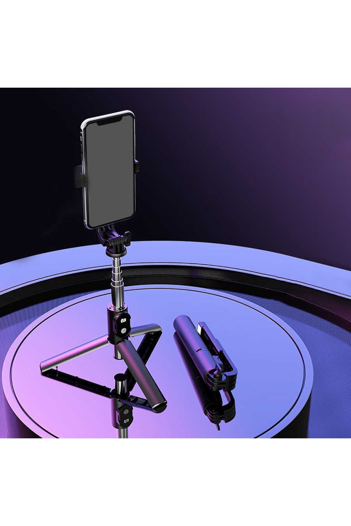 Canpay-Black Foldable Wireless Selfie Stick (built-in Remote Control+foldable+quality+360°rotating Head) 5